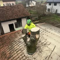 Krovstvo Požar — delo na dimniku